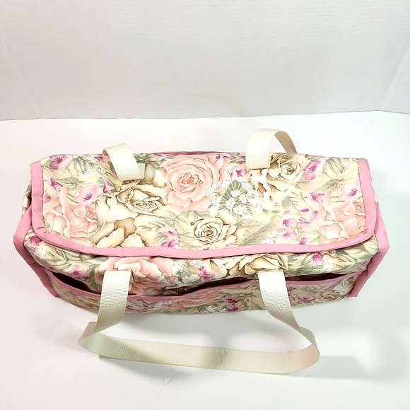 Craft Bag Fabric Hobby Stitch Sew Tote Floral Retro Design - Picture 12 of 13